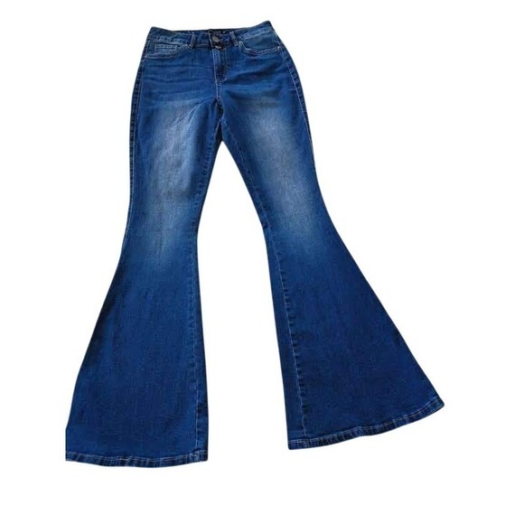 Flying Banana Denim - Flying‎ Banana High Rise Flare Jeans 28x32 Medium Wash Bell Bottom Cowgirl Boho